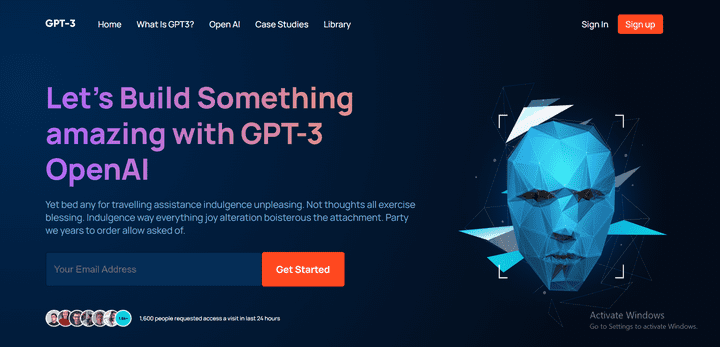 Chat Gpt 3 Landing Page