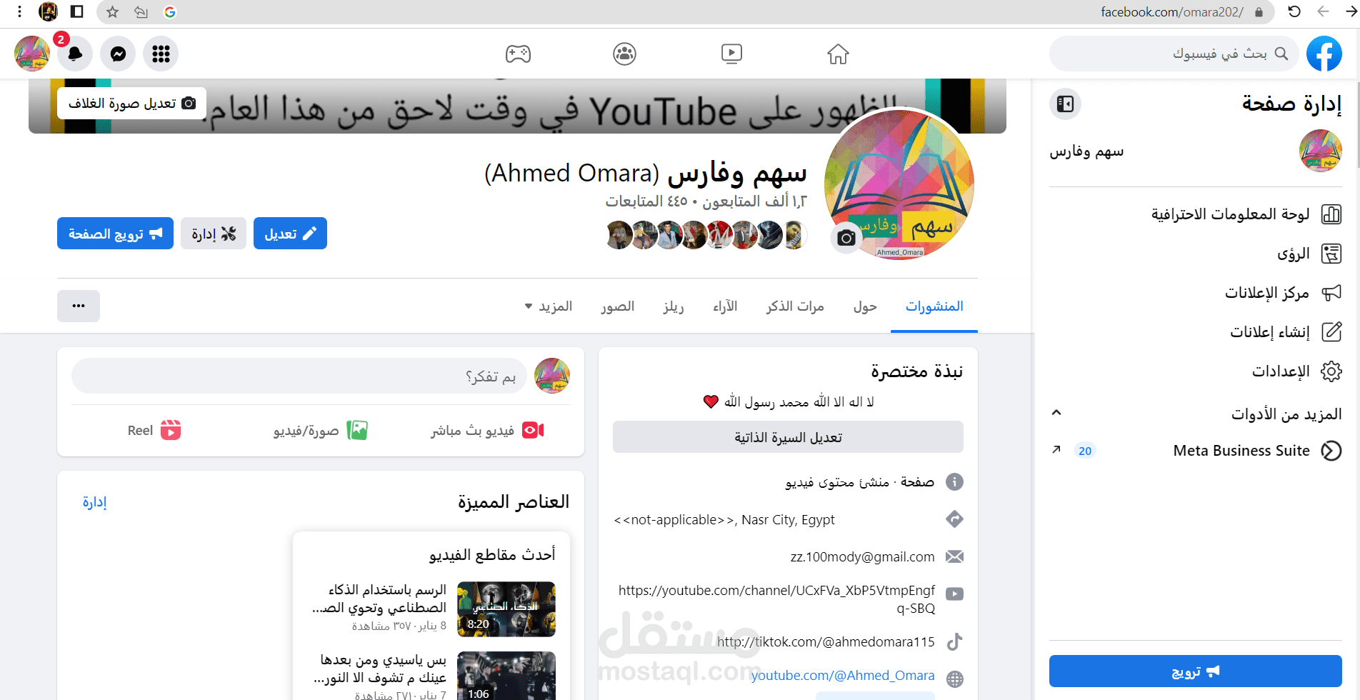 صفحه فيس بوك مفعله ربح