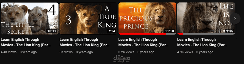 English videos على منصة ال Youtube