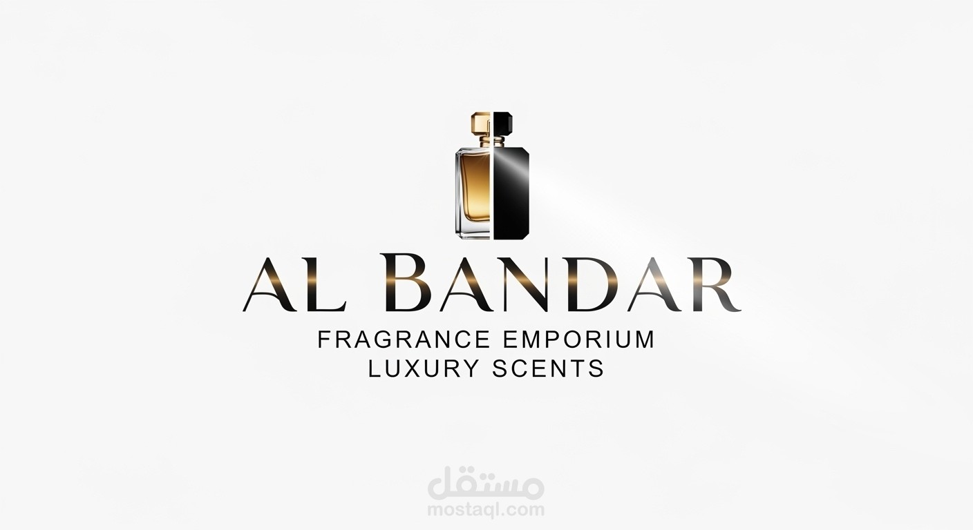 لوجو لمحل عطور بإسم (البندر)  تم عمل اللوجو بناءا علي طلب العميل