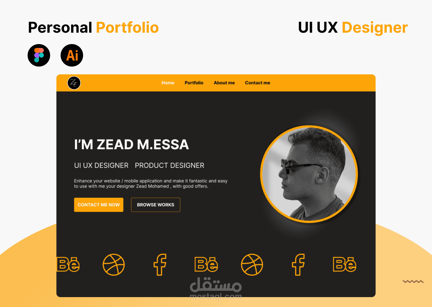 Personal portfolio landing page - UI design | مستقل