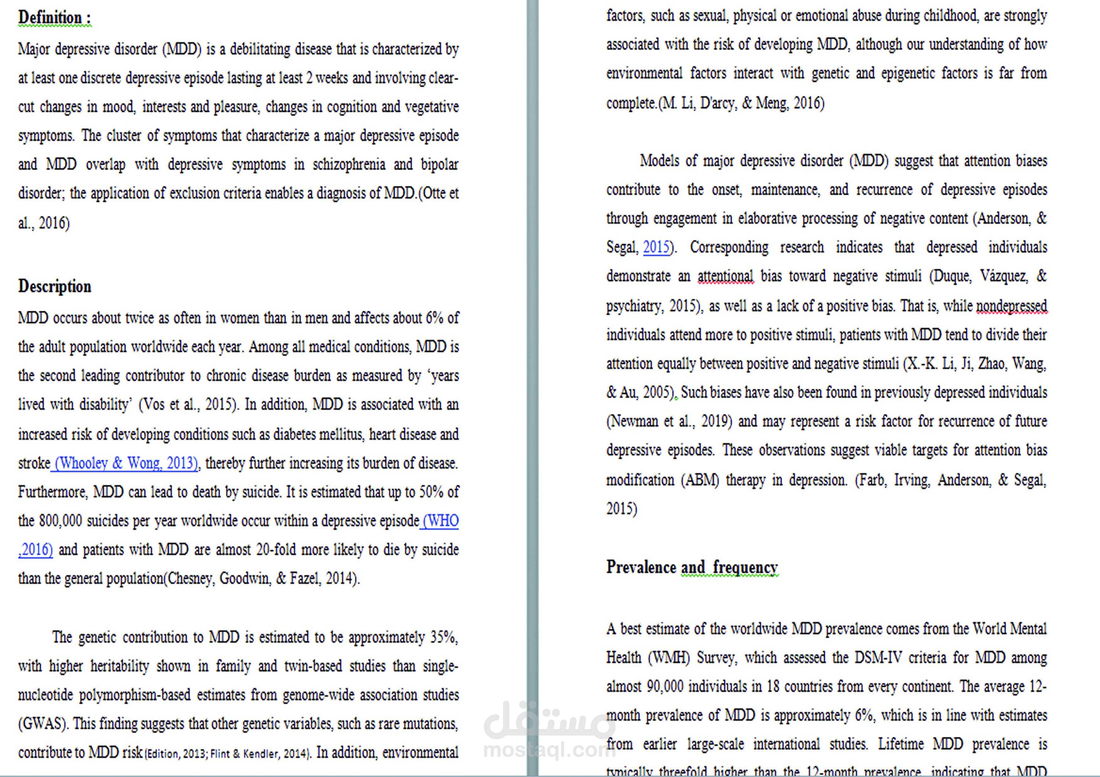 Major depressive disorder Review Article