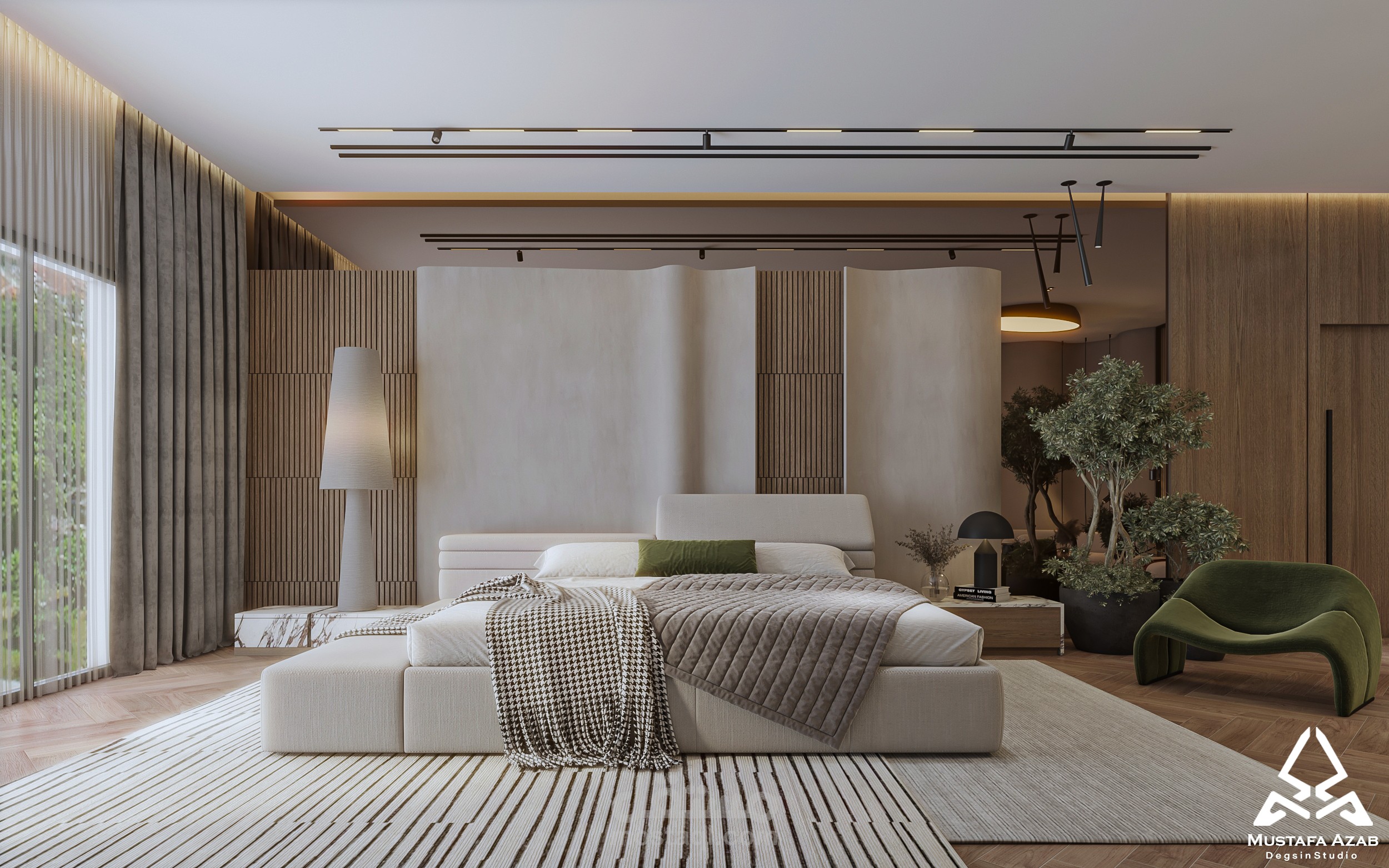The interior design of the Palm Jumeirah villa is relaxing and luxurious (perfect harmony)