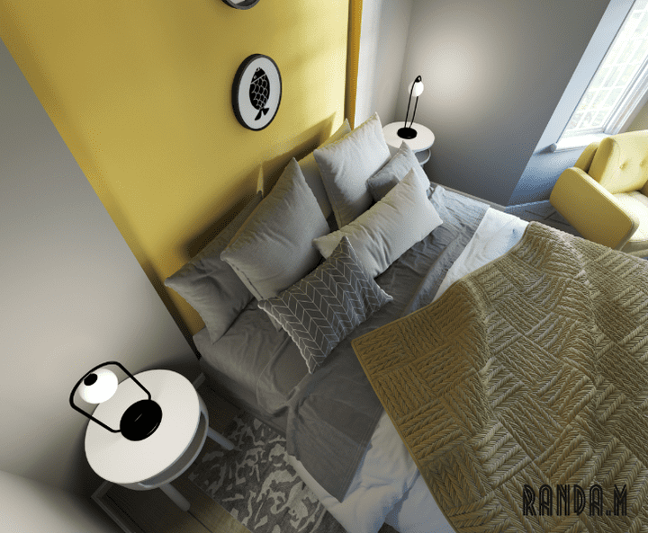 Yellow Bedroom - Interior design