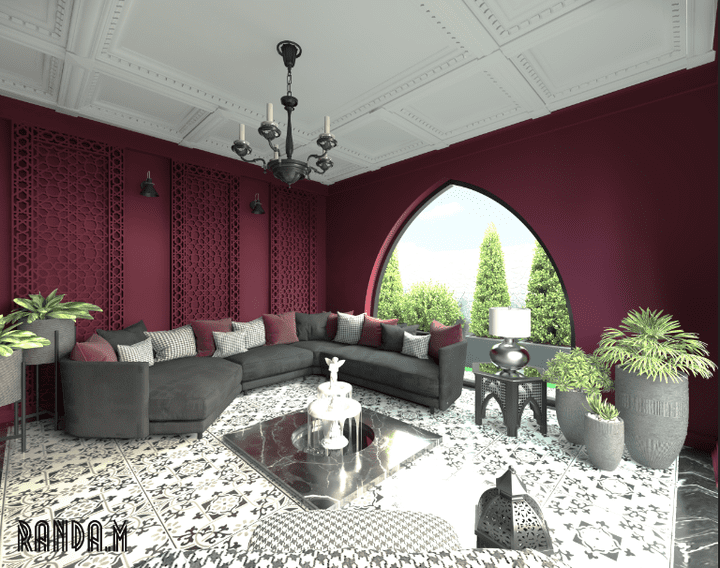 Modern Arabic living room - Interior design