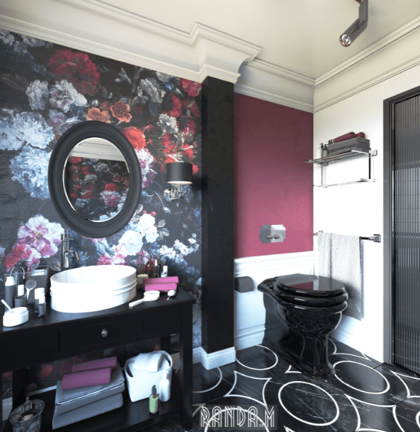 Flowery bathroom - interior design