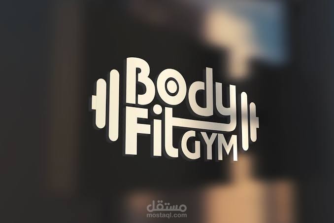 Logo body fit Gym شعار لصالة العاب رياضيه