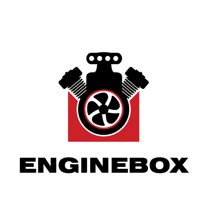 تصميم لوحو لمركز صيانه سيارات باسم ENGINEBOX