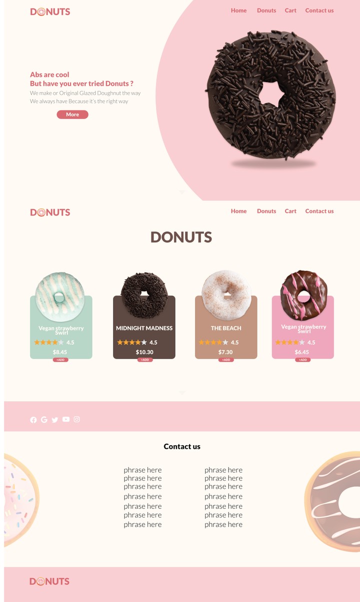 Donut selling website