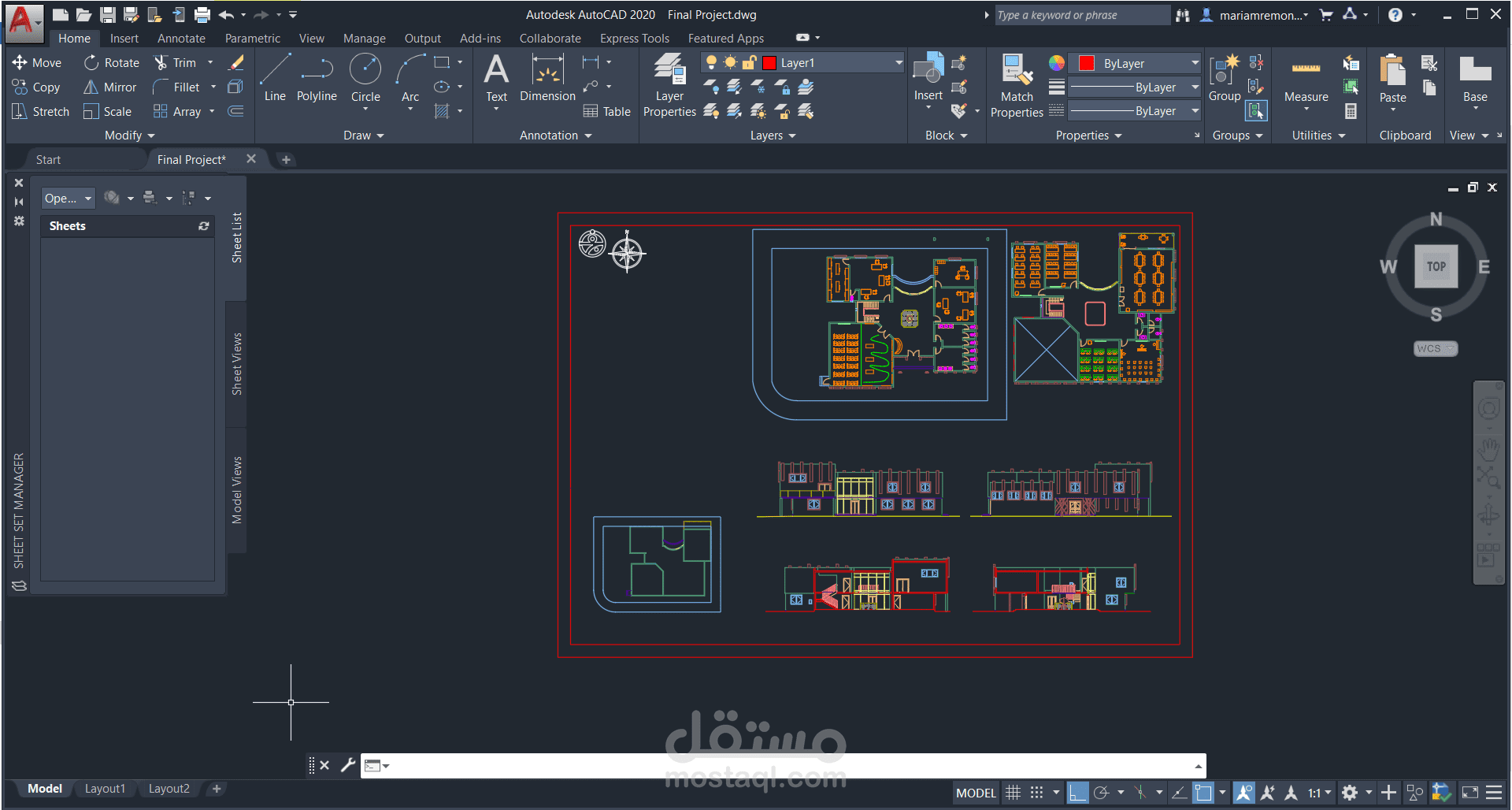 تصميم معمارى كامل لمشروع مركز ثقافى للطفل بشكل احترافى