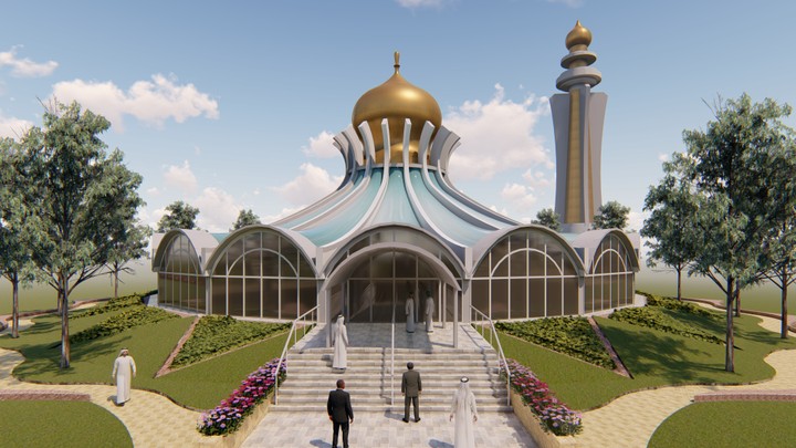 اظهار  مشروع مسجد باستخدام اللوميون