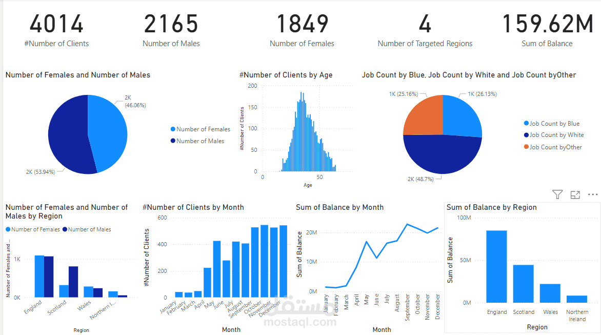 Comprehensive Client Demographics and Financial Analysis Dashboard in Power BI