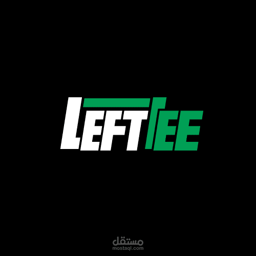 شعار احترافي بكلمة "LEFTTEE" بأسلوب عصري وجريء