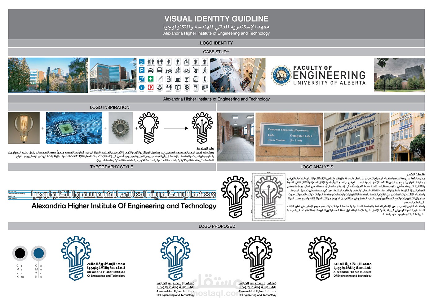 المعهد العالي للهندسة (لوجو) (نظام لافتات) (تصميم كتيب)
