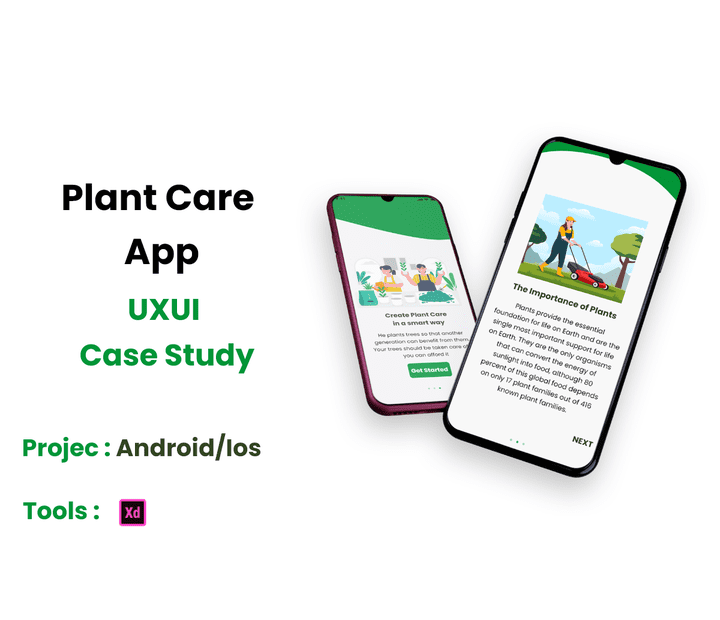 تجربة مستخدم UXUI لتطبيق رعاية النباتات
