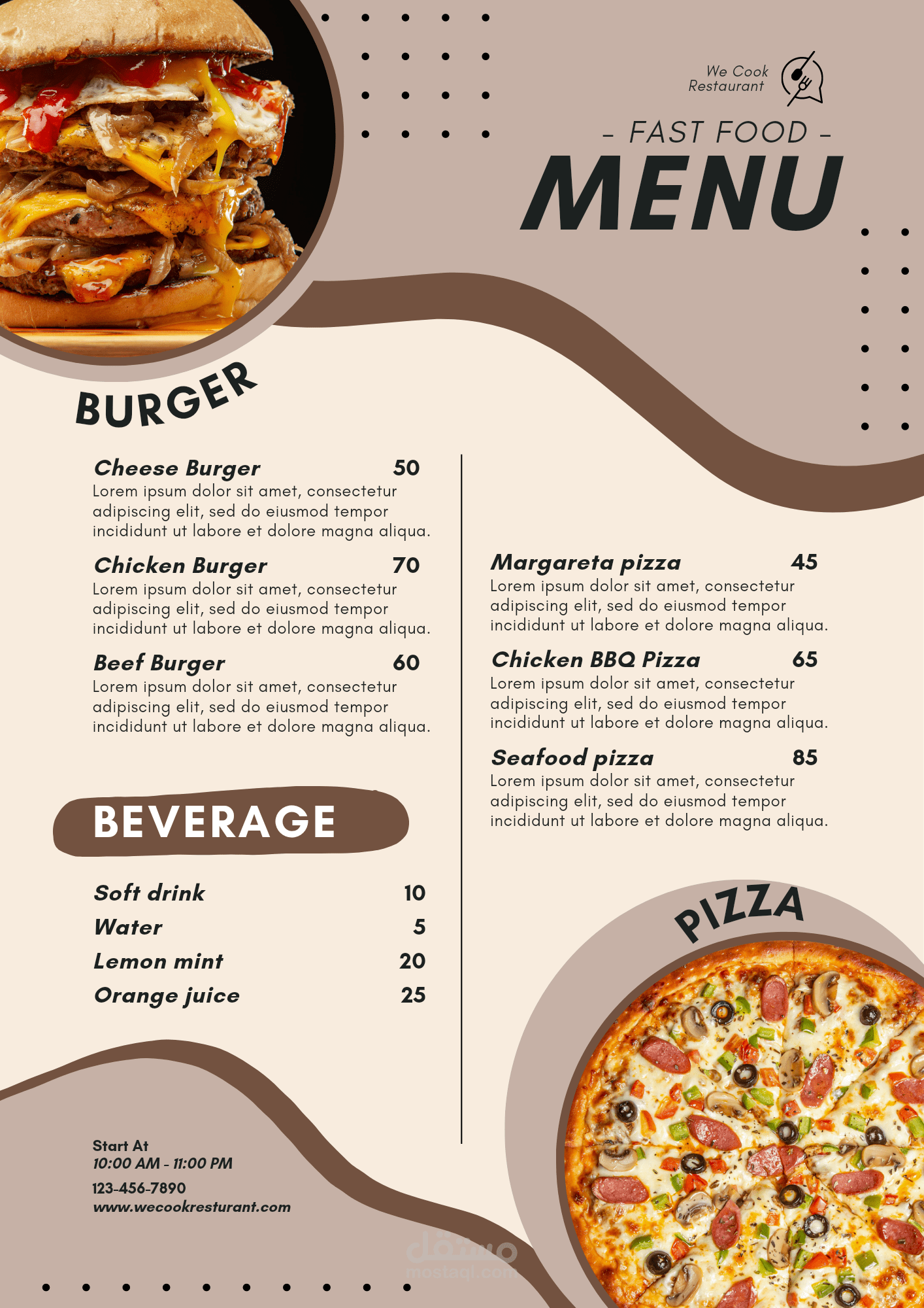 Menu design