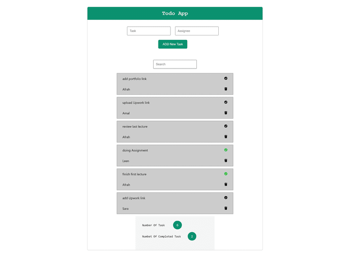 Todo App using React JS