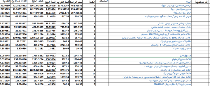 استخراج بينات ووضعها على شيت اكسل