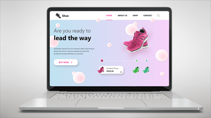 Shoe landing page design