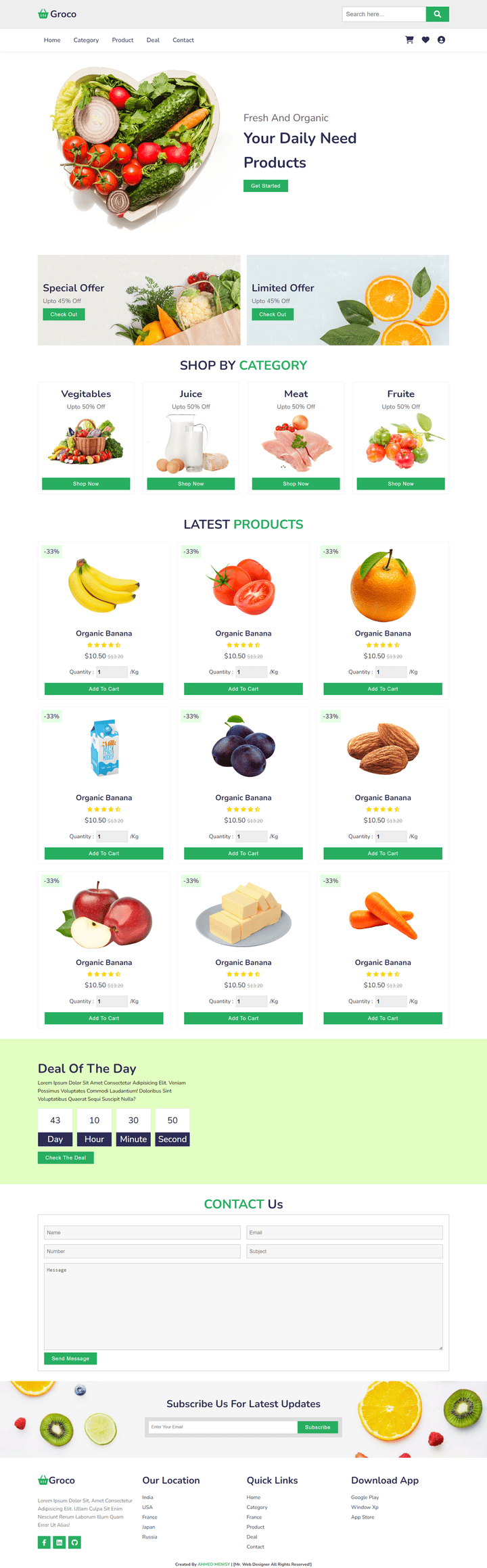 Grocery responsive site