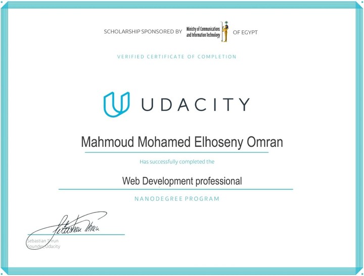 شهادة معتمدة من منصة يوداستي العالمية بالتعاون مع وزارة الاتصالات وتكنولوجيا المعلومات المصرية