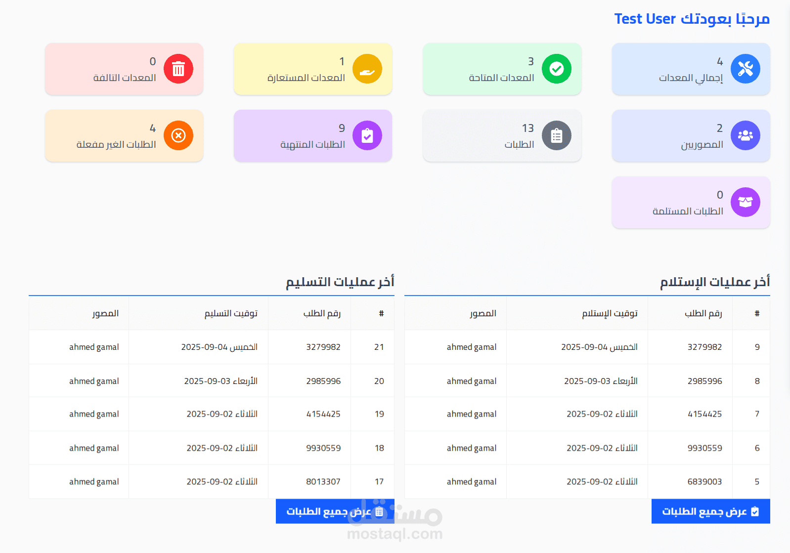 camera inventory management by react & laravel