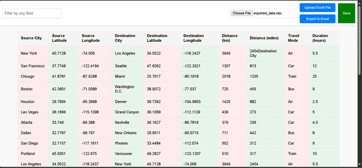 Excel web app