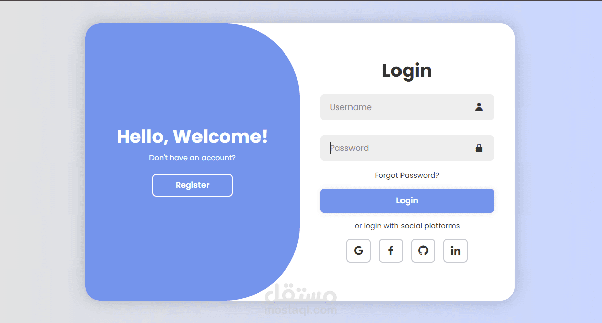 modern login / sign up form