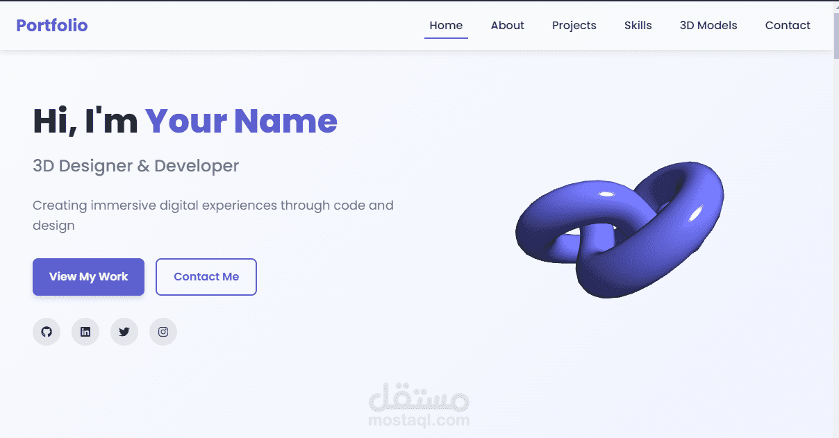 modern Portfolio | 3D Designer & Developer
