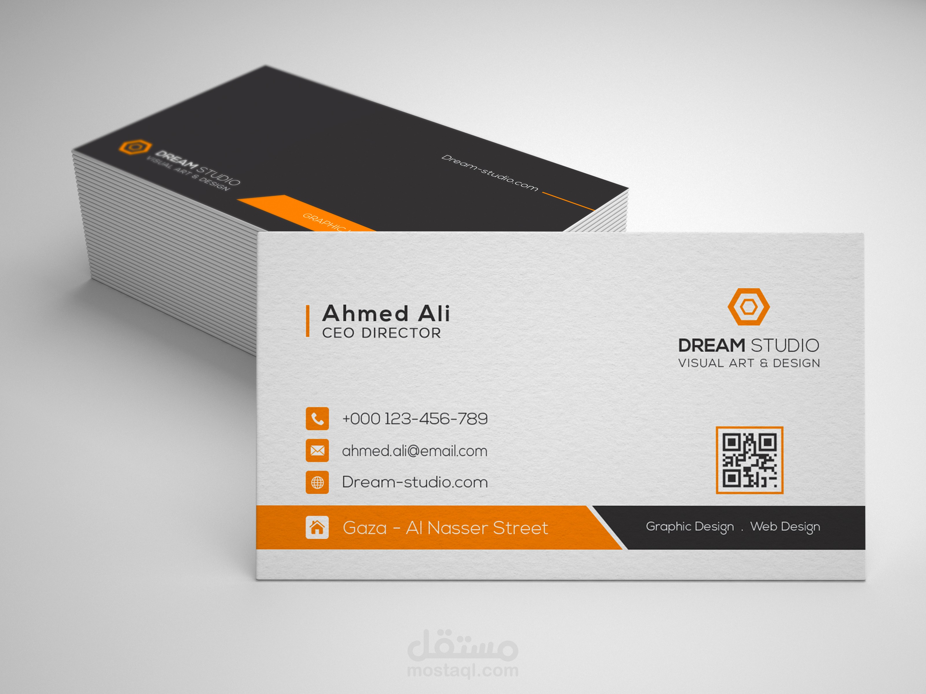 تصميم business card لشركة تصميم جرافيك