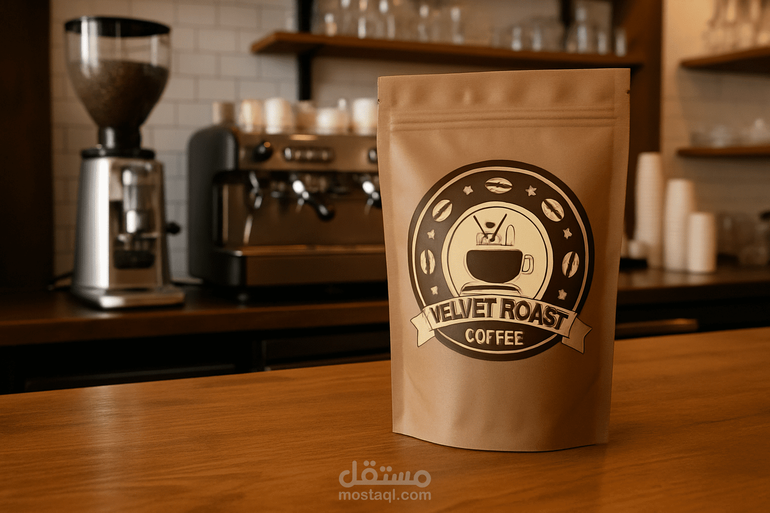 تصميم لوجو لبراند قهوة "Velvet  Roast "