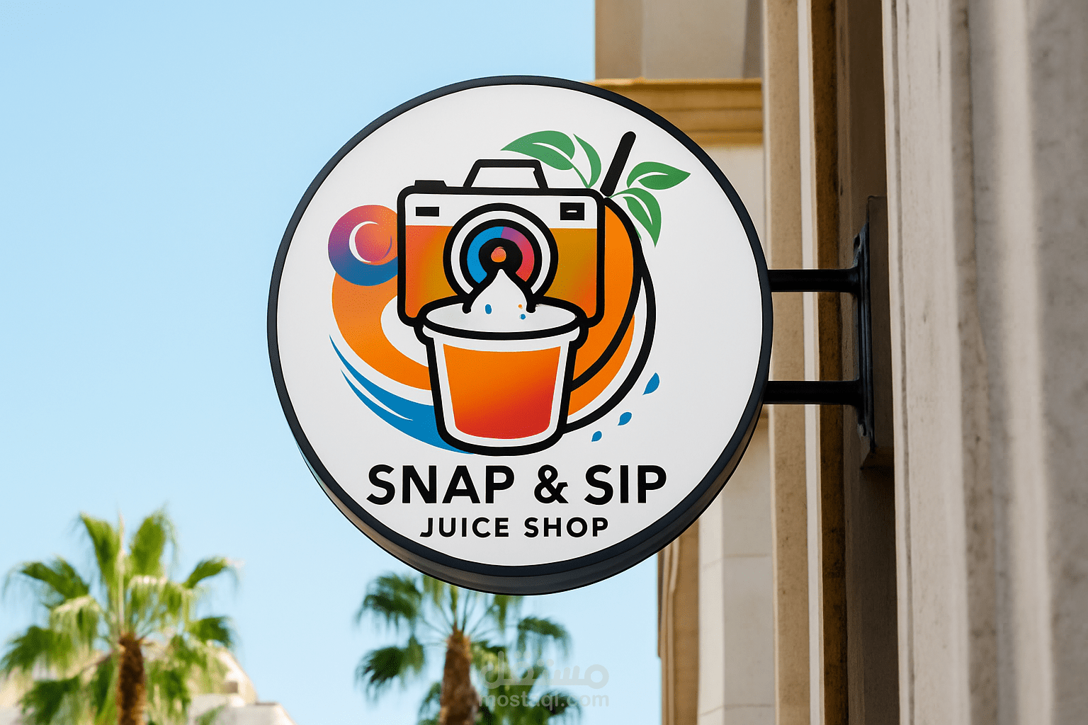 صميم شعار حديث لمحل عصائر - Snap & Sip