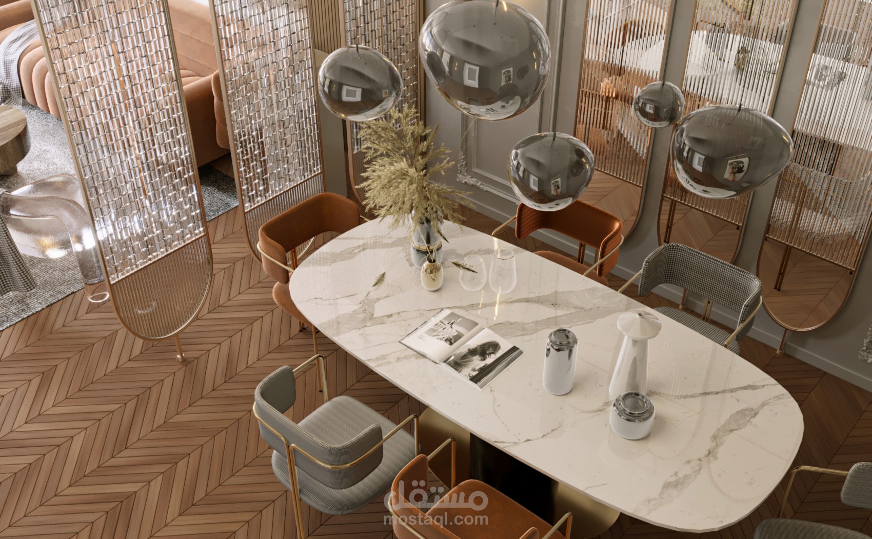 living room and dinning room