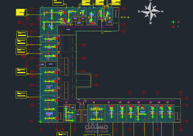 تصميم نظام تكيف سبليت HI WALL و CELLING CONCELD لمبنى مكاتب ادارية وفقا للكود السعودي