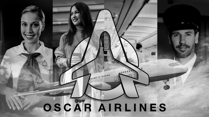 تصميم لوغو مع هوية بصرية لشركة طيران OSCAR AIRLINES