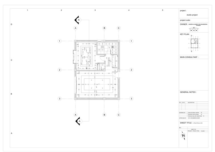 تصميم مخططات تنفيذية لشقة سكنية