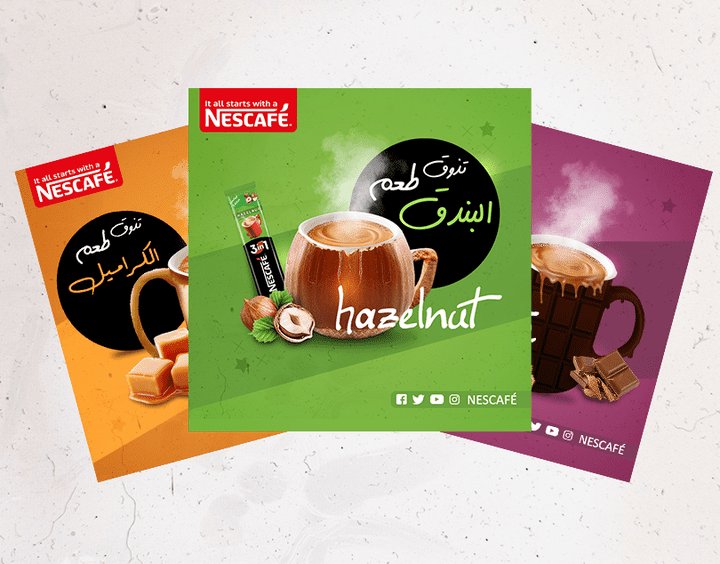 Nescafe Flavors - Caramel - Chocolate - Hazelnut Social Media