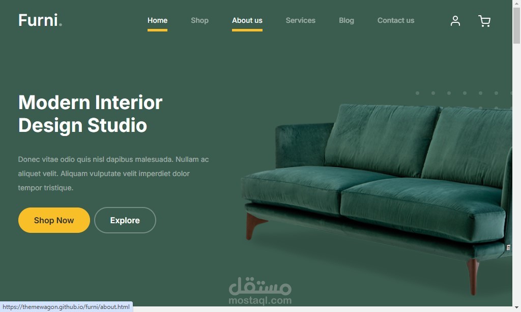 موقع ويب اثاث منزلي | Furniture E-Commerce