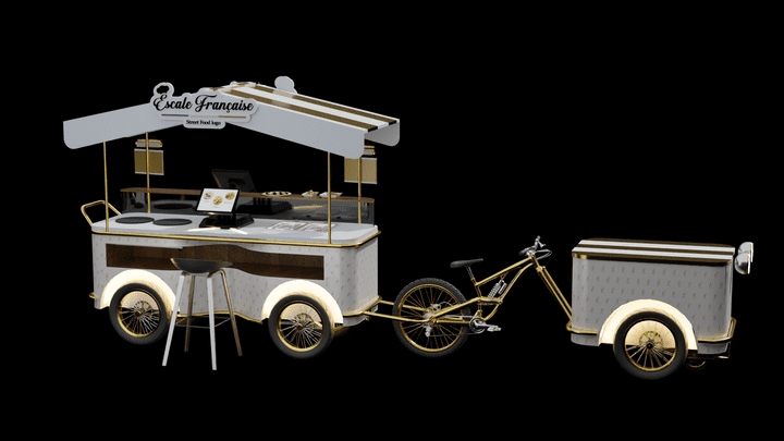 3d Product Design _ street food  cart