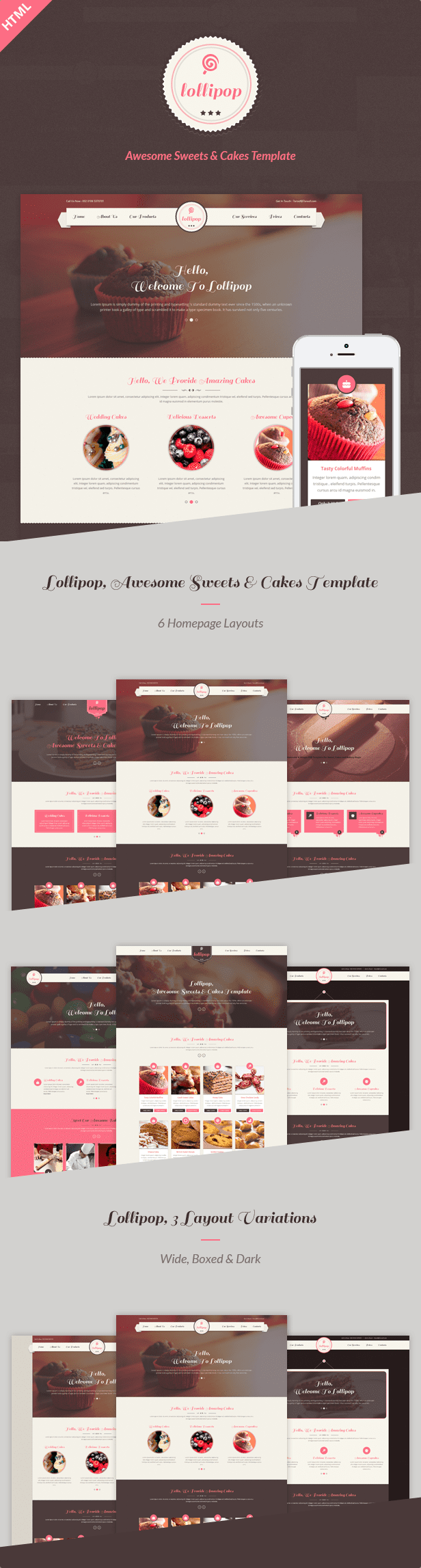 Lollipop - Awesome Sweets & Cakes Template