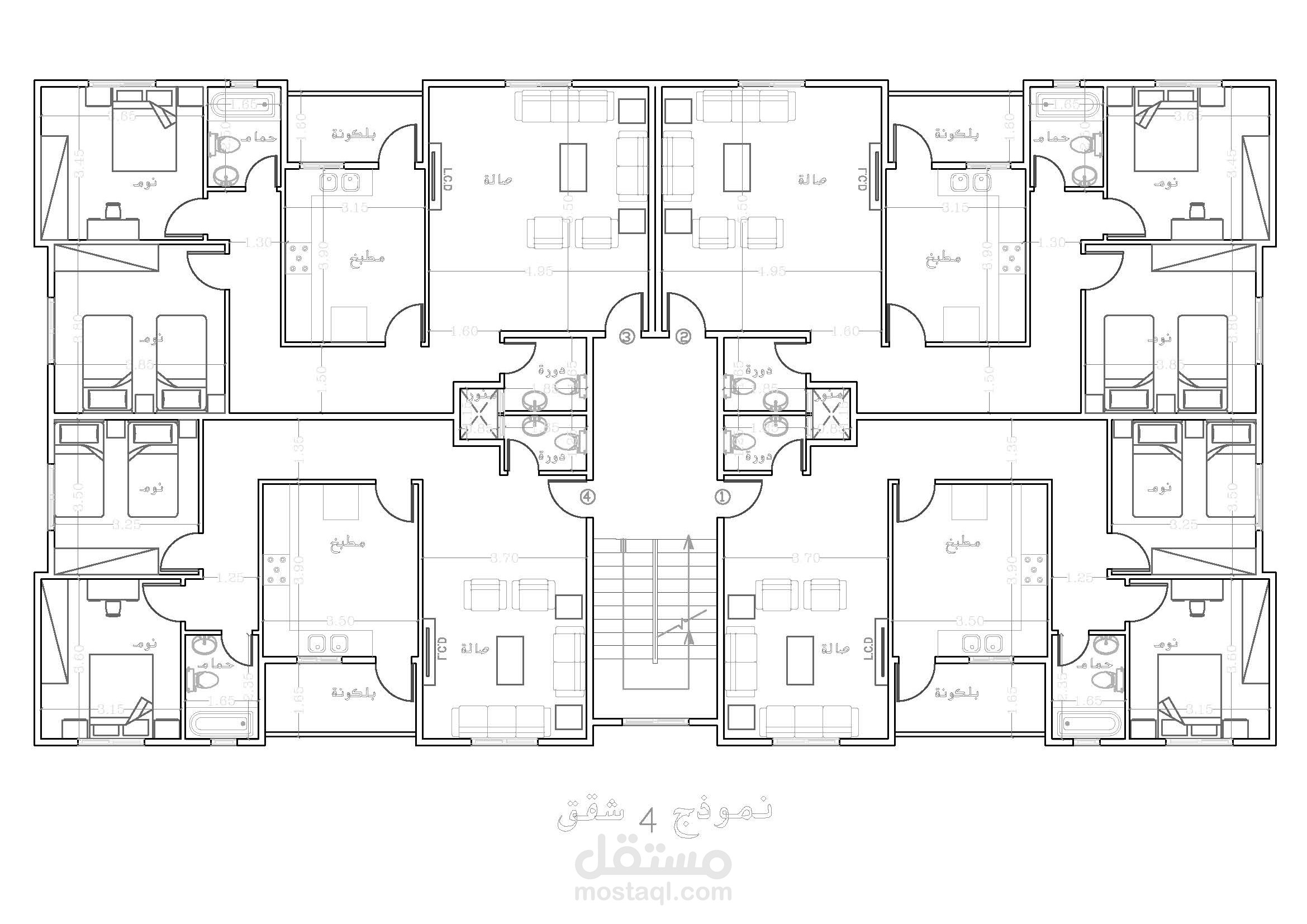 اعداد مقترح لعمارات سكنية+تخطيط المدينة السكنية