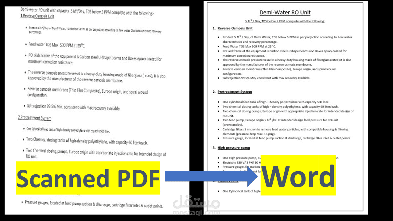 تحويل من PDF متصور إلى Word