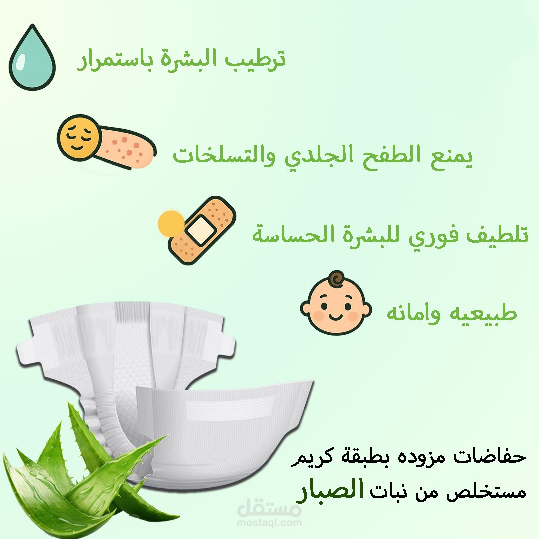 تصميم بوست حفاضات اطفال بجل الصبار