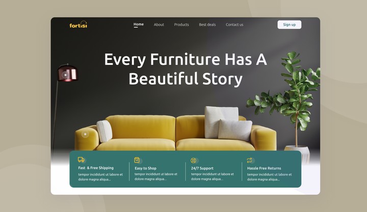 صفحة هبوط لمتجر أثاث || Landing Page Furniture