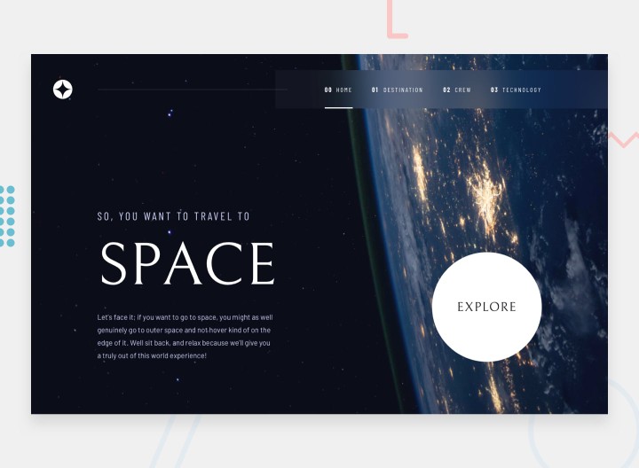 Multiple pages website || Space Tourism