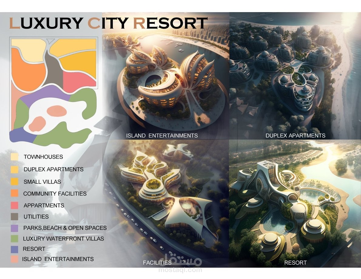 Luxury City Resort , تصميم منتجع سياحي