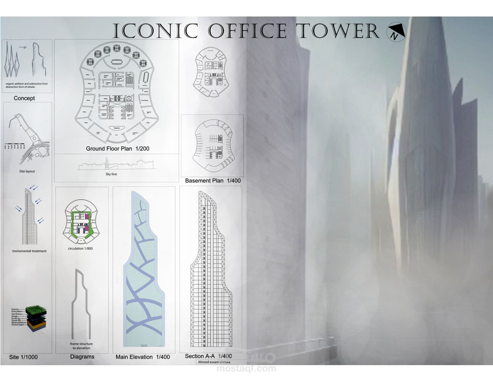 ICONIC OFFICE TOWER , تصميم لبرج تجاري