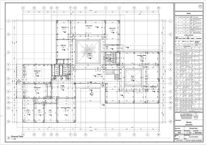 Execution drawings for a public library