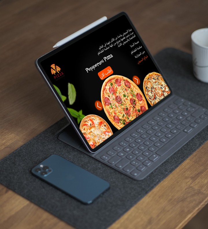 Pizza menu ui/ux (ar)