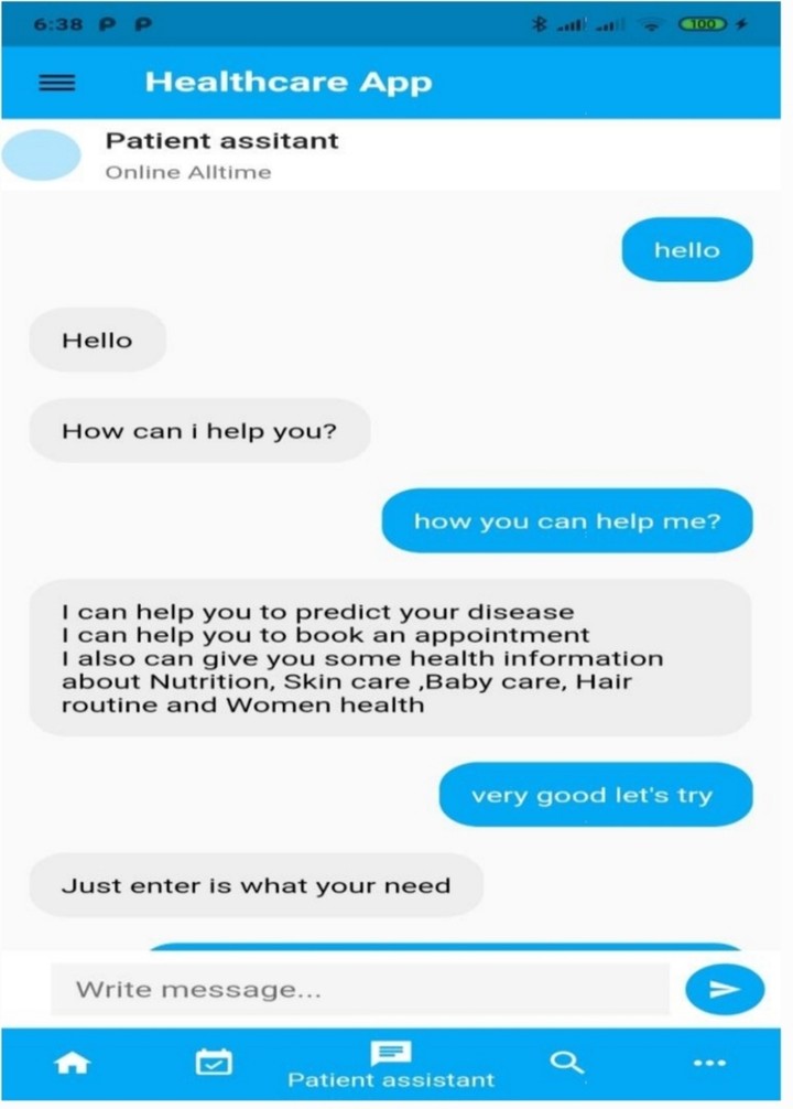 ChatBot to help the patients of hospital and give them healthcare services